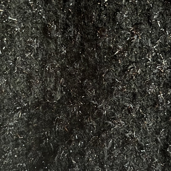 Vintage Marciano tweed long trench/pea coat in black shimmer size XS - Picture 5 of 6